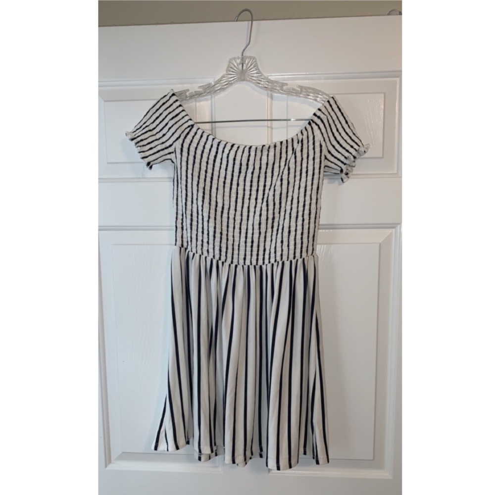 Striped off the shoulder dress